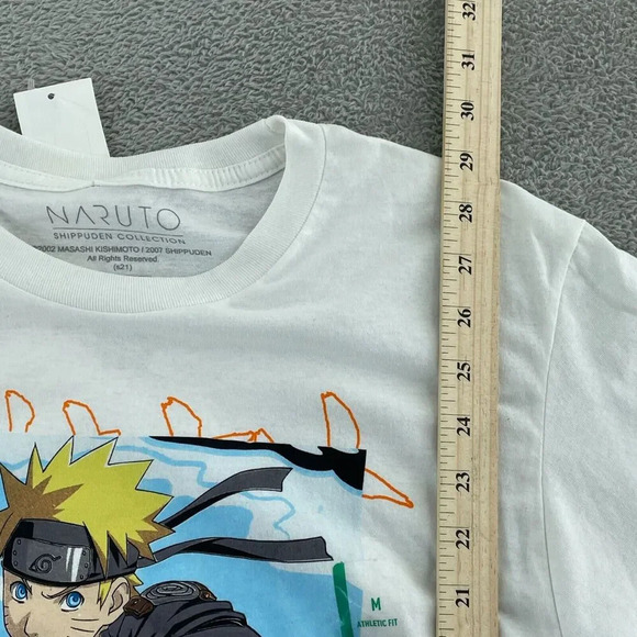 Naruto Shippuden White Graphic T-Shirt Medium Athletic Fit Cotton NWT 1556 - Picture 5 of 9